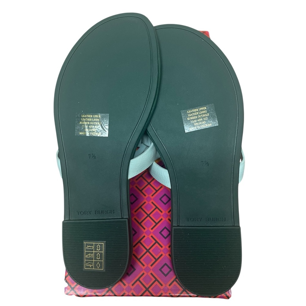 Tory Burch Miller Soft Light Blue and Green Sandal Size 7.5 - Picture 5 of 7